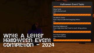 Halloween Tutorial WRITE A LETTER Roblox  HALLOWEEN Event Heavy Thoughts Badge  Full Completion [upl. by Kenleigh]