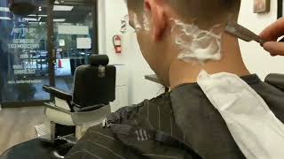 Neck Shave with Hot Lather Shaving Cream [upl. by Hankins36]