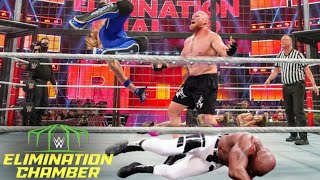 Brock Lesnar Wins WWE Championship Title in Elimination chamber  19February2022 [upl. by Enavi]