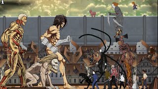 Attack Titan Jaw Titan Armored TitanShingeki no KyojinAOT Vs Siren Head Slenderman Jason  DC2 [upl. by Elayor696]