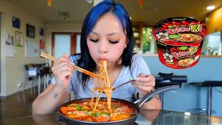 eating spicy samyang noodles mukbang [upl. by Berhley236]