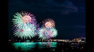 201708 Dueling Fireworks on Boston Harbor [upl. by Mareld329]