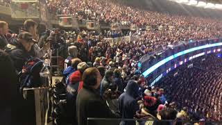 Gillette Stadium crowd sings Bon Jovi during PatriotsJaguars AFC Championship game [upl. by Tessi]