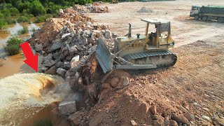 Part 32 Wonderful Active Big Land Filling Process The Dozer Moving Rock Leveling The Ground [upl. by Nich84]