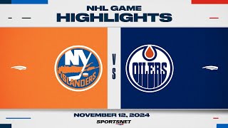 NHL Highlights  Islanders vs Oilers  November 12 2024 [upl. by Llenet]