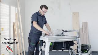 Festool Bench mounted circular saw TKS 80 Festool at Westcountry Machinery 4 Wood [upl. by Animrelliug]