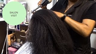 Salon Visit Straightening Natural Hair  Type 4 Hair [upl. by Kila]