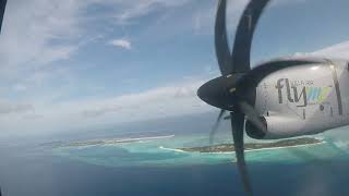 Beautiful take off and landing Maamigili Island to Male VP609 Flymee Villa Air ATR 72 [upl. by Pen]