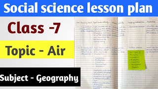 Social science lesson plan  Class  7 Topic  Air  BEd  Deled Lesson plan  Study with Suhani [upl. by Marsha]