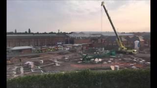 Three trapped as crane collapses in Crewe [upl. by Sorgalim250]