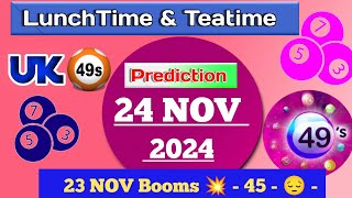 Uk49s double predictions for today 241124  today uk49s lunchtime prediction [upl. by Yllut]