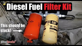 Diesel Fuel Filter Kit CAT Fuel Filter Installation Ram Cummins  AnthonyJ350 [upl. by Carma352]