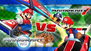 Mario Kart 7 vs Mario Kart Wii  Track Comparison [upl. by Ragas727]