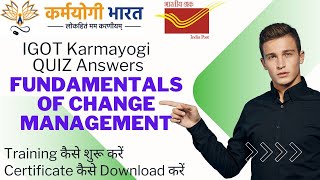 Fundamentals of change management  Igot karmayogi courses for gds download certificate on igot [upl. by Eima]