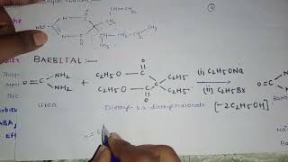 synthesis of barbitalbarbituratesunit4 DRUGS ACTING ON CNS [upl. by Cerf]