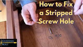 How to Fix a Stripped Screw Hole in Wooden Furniture [upl. by Nonnad]