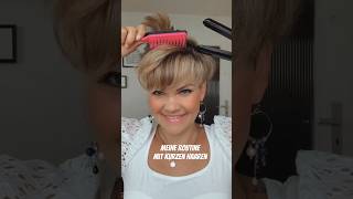 Kurze Haare stylen hairtutorial pixiehaircut flatiron salirasa hairtutorial shorts [upl. by Akemak]