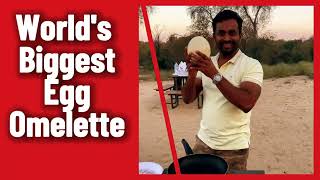 Worlds Biggest Egg Omelets  Ostrich Egg  Cooking Vlog  Trails and Travel Footage [upl. by Nivat908]