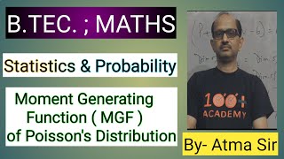 BTEC MATHS Probability amp Statistics  Moment Generating Function of Poissons Distribution [upl. by Nnahtebazile]