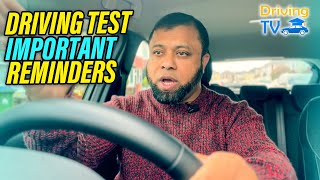 DRIVING TEST IMPORTANT REMINDERS AND TIPS  Learners Fail On These [upl. by Foss]