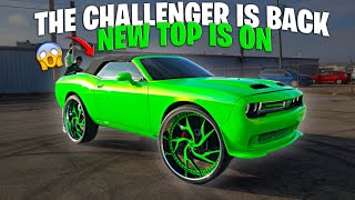 MY DODGE CHALLENGER CONVERTIBLE ON 32S GETS A NEW CONVERTIBLE TOP COLOR [upl. by Adnowat]