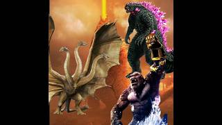 Godzilla King Kong Vs Ghidorah Monsterverse fight 🔥 gxk shorts godzilla edit [upl. by Mathre746]