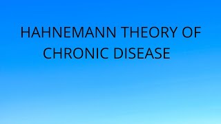 THEORY OF CHRONIC DISEASE [upl. by Gavin]