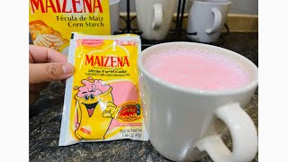 Atole de maizena instantánea sabor fresa 🍓 fácil rápido y delicioso [upl. by Eipper]