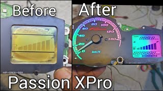 Hero Passion xPro Meter Repair and Modify like Rainbow 🌈 colours [upl. by Essiralc]