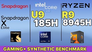 Sandragon Elite X vs Intel ultra 9 core 185H VS RYZEN R9 8945HS GAMING  SYNTHETIC TEST [upl. by Joseito452]