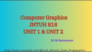 Computer Graphics Unit1 ampUnit2 overview [upl. by Randell]