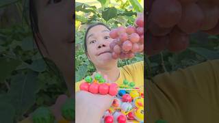 Poor women and strawberry candy watermelon candy grape dinosaur eggs short shortsvideo [upl. by Riccio]