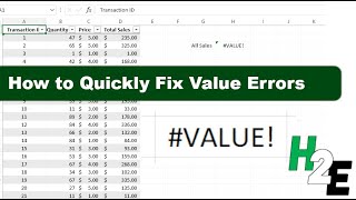 How to Fix VALUE Errors in Excel [upl. by Atinot]