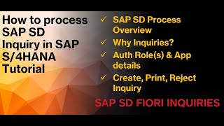 How to Process SAP S4HANA SD Inquiry Tutorial  SAP Sales amp Distribution  SAP S4HANA [upl. by Mendive]