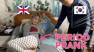 AMWFPeriod Prank On My Korean Boyfriend And See How He React HE IS CUTE [upl. by Atineg]