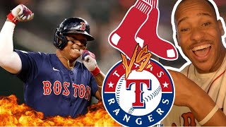 RAFFYS RODEO  RED SOX VS RANGERS GAME 1 HIGHLIGHTS FAN REACTION [upl. by Akeihsal]