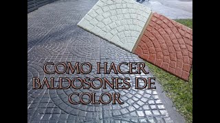 COMO HACER BALDOSAS DE CEMENTO CON COLOR EN CASA  HOW TO MAKE COLORED CEMENT TILES AT HOME [upl. by Oicaro]