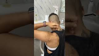 girlfriend headsva by boyfriend in bathroom hot girl headshave [upl. by Enaira276]