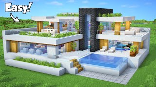 Minecraft How to Build a Modern House Tutorial Easy 49  Interior in Description [upl. by Kyrstin635]