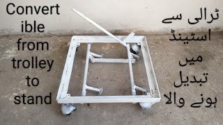 Adjustable multifunctional trolley with corner roller wheels and foldable stand mechanism [upl. by Nnaycnan]