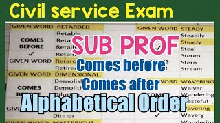 Civil Service Exam SUBPROF Arrange Alphabetically [upl. by Ennirak745]