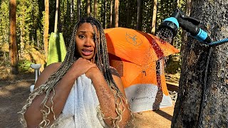 SURVIVING 48 HOURS OFFGRID SHOWERING IN THE MIDDLE OF THE WOODS [upl. by Ahsekar631]