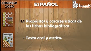 Español fichas bibliográficas texto oral y escrito COMIPEMS 2020 [upl. by Meesaw]