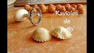 COMO HACER RAVIOLES CASEROS DE POLLO REDONDOS  Acqua Rosa Recetas [upl. by Amanda]