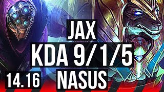 JAX vs NASUS TOP  915 Legendary  EUW Challenger  1416 [upl. by Jopa]