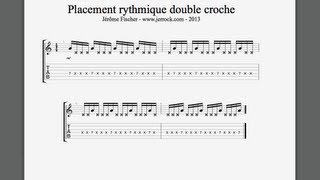 Exercice guitare  Placement Rythmique à la double croche [upl. by Emyam]