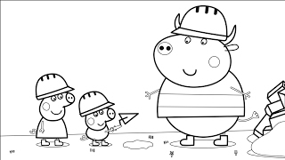 Peppa Pig with George and other Coloring Book Coloring Pages Video For kids [upl. by Mylan476]