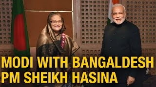 Narendra Modi Meets Bangladesh PM Sheikh Hasina at SAARC Summit in Nepal [upl. by Abbe329]