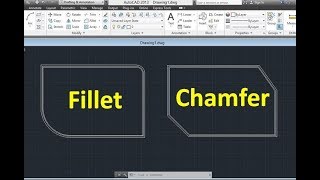 Fillet and Chamfer Command  AutoCAD [upl. by Nitneuq]