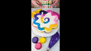 How to Create a Rainbow Swirl Cupcake Cake [upl. by Gibbs157]